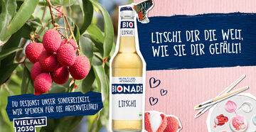 Neuer Design-Wettbewerb: Fünf Designs, eine Mission - Vielfalt für BIONADE Litschi